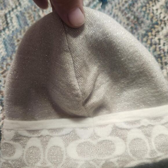 Coach Cream Sparkle Beanie main image 2